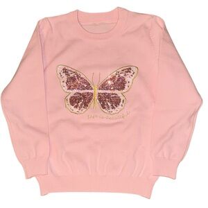 Pink Butterfly Kids Sweater